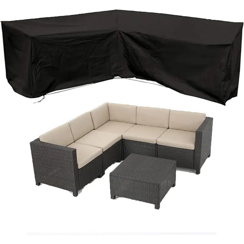 Outdoor Furniture Fabric Waterproof - 자외선 차단 L자형 야외 소파 커버
