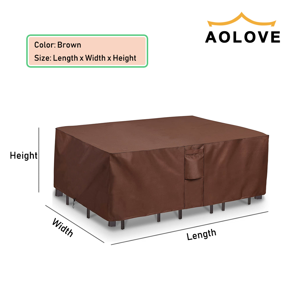 브라운 헤비 듀티 야외 방수 파티오 가구 커버, 정원  - Outdoor Furniture Fabric Waterproof 리뷰 및 가격