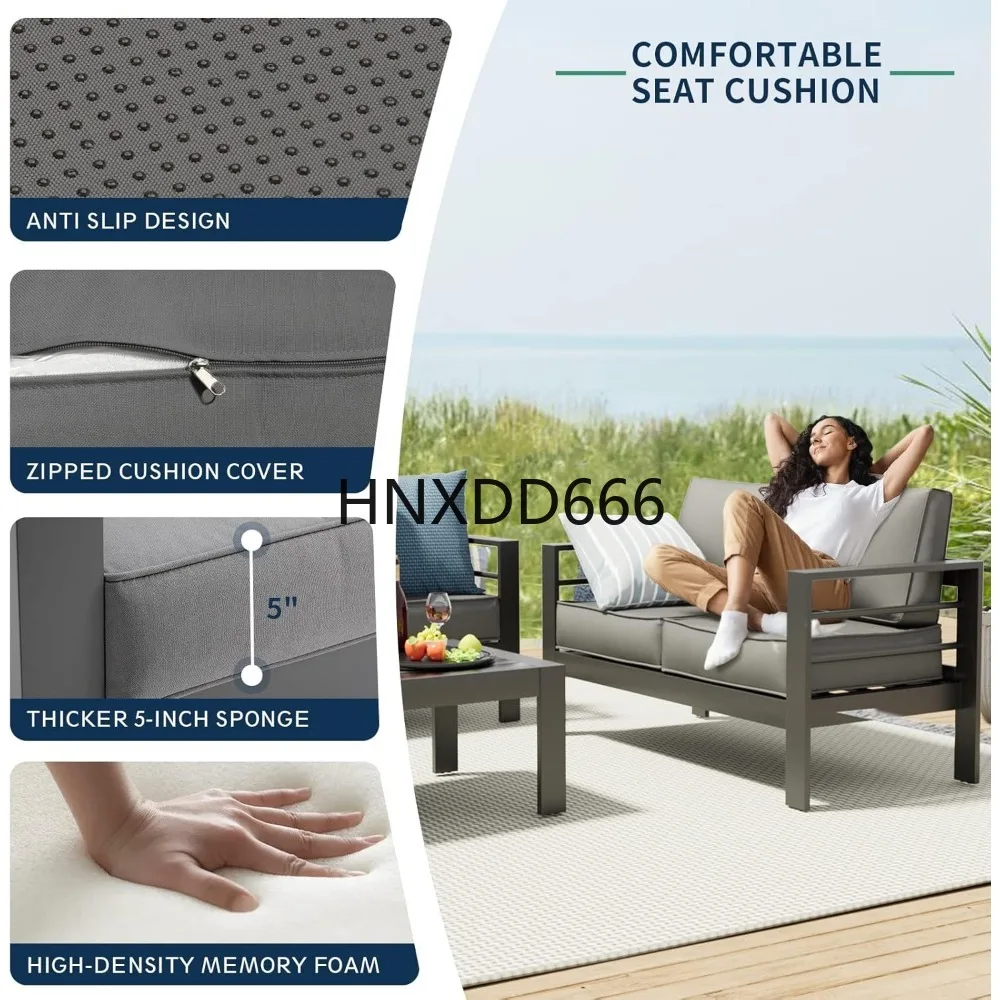 파티오 가구 세트 (화덕 테이블 포함), 6피스 알루미 - Outdoor Furniture Set With Fire Pit 리뷰 및 가격