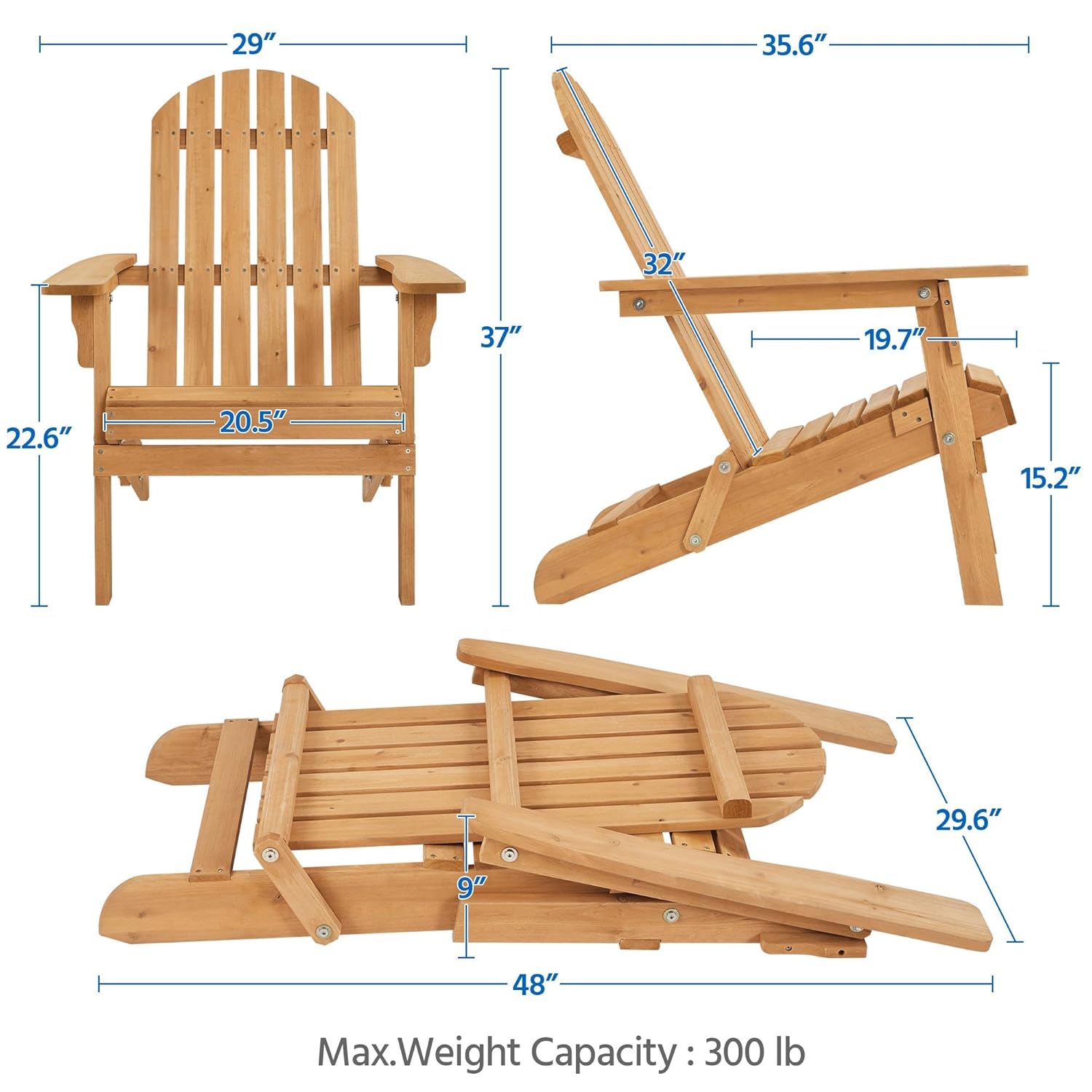 접이식 아디론닥 의자 2개 세트(야외용), 300LBS - Outdoor Furniture Set With Fire Pit 리뷰 및 가격
