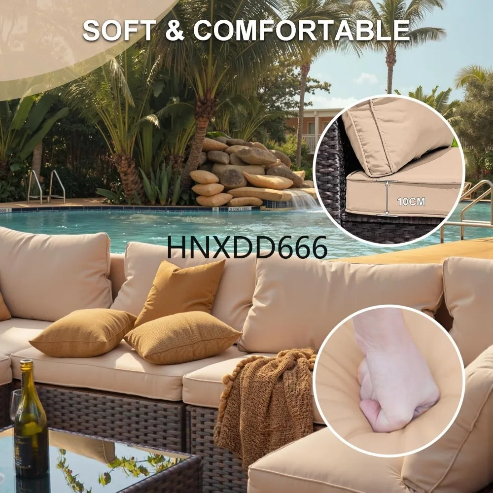 7피스 파티오 가구 세트 (화덕 테이블 포함) 야외 섹 - Outdoor Furniture Set With Fire Pit 리뷰 및 가격