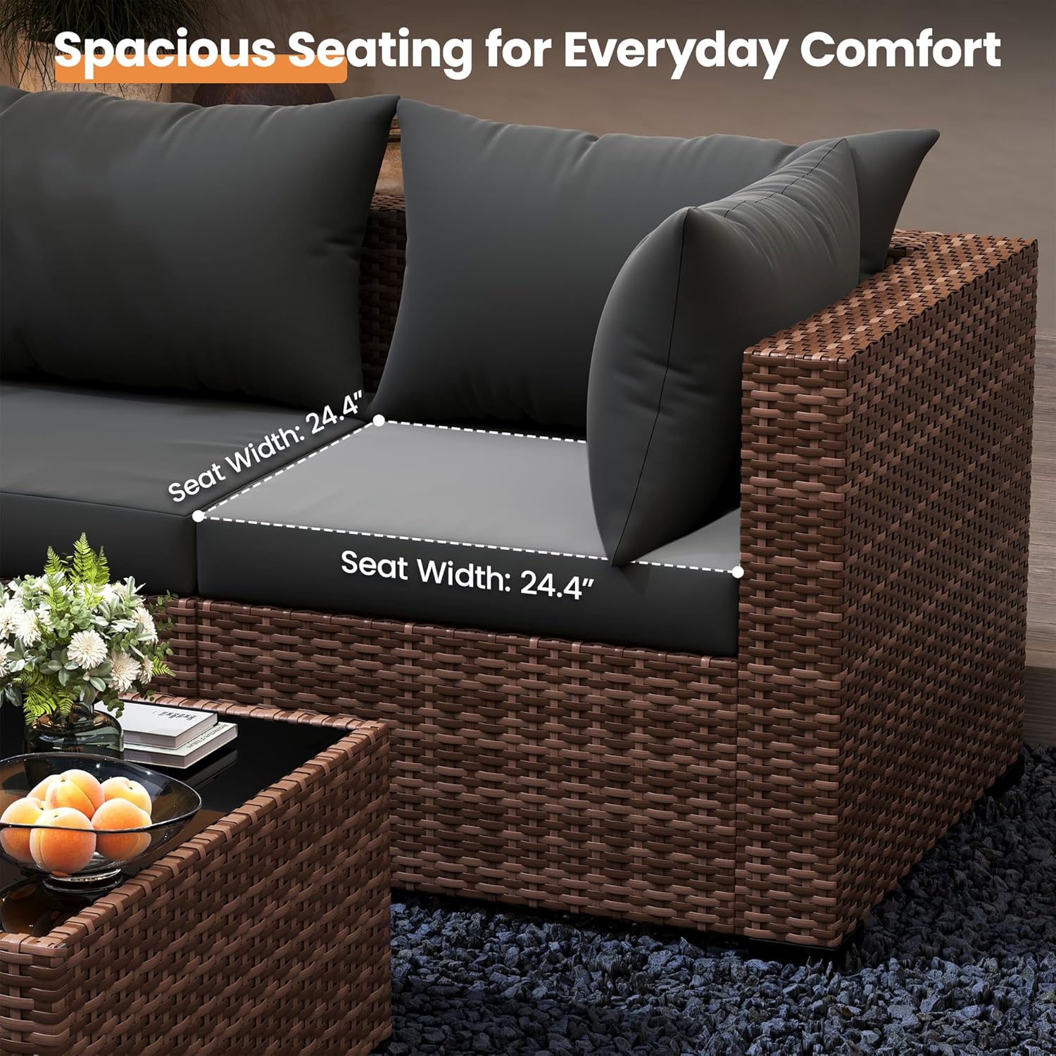5피스 야외 섹셔널 소파 세트(화덕 테이블 포함), 전 - Outdoor Furniture Set With Fire Pit 리뷰 및 가격