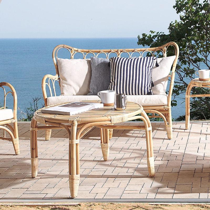 천연 라탄 소파 야외용 더블 라탄 의자 인스풍 안뜰 레 - Outdoor Furniture Indonesia 리뷰 및 가격