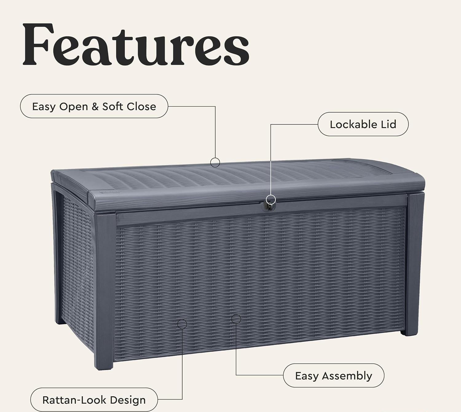 110갤런 야외용 수납 데크 박스, 잠금 가능 방수 레 - Outdoor Furniture For Pool 리뷰 및 가격