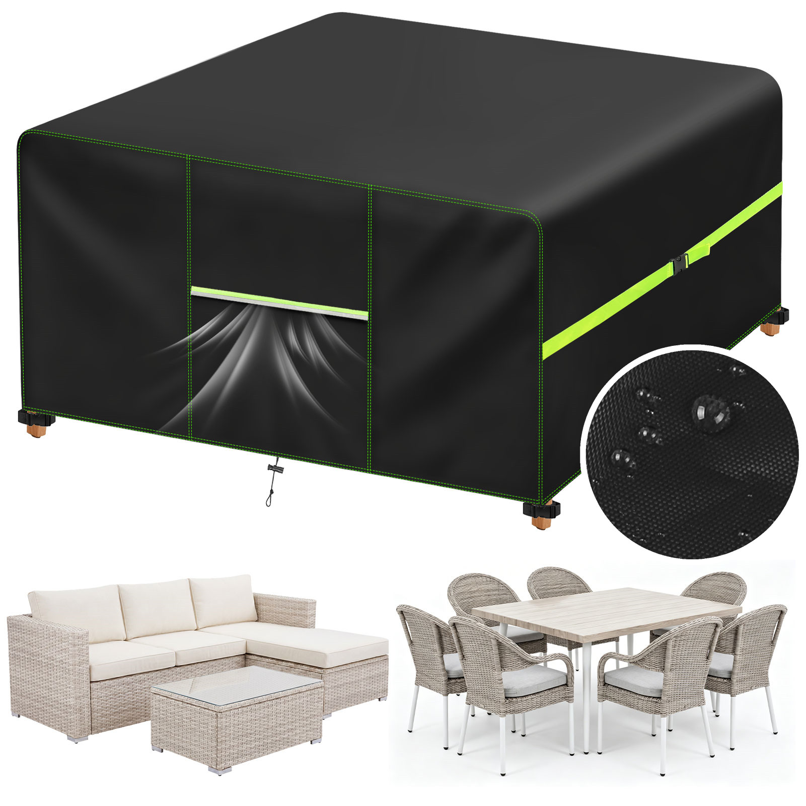 통풍구가 있는 정원 가구 커버 방수 파티오 등나무 소파 - Outdoor Furniture Set Sale 리뷰 및 가격