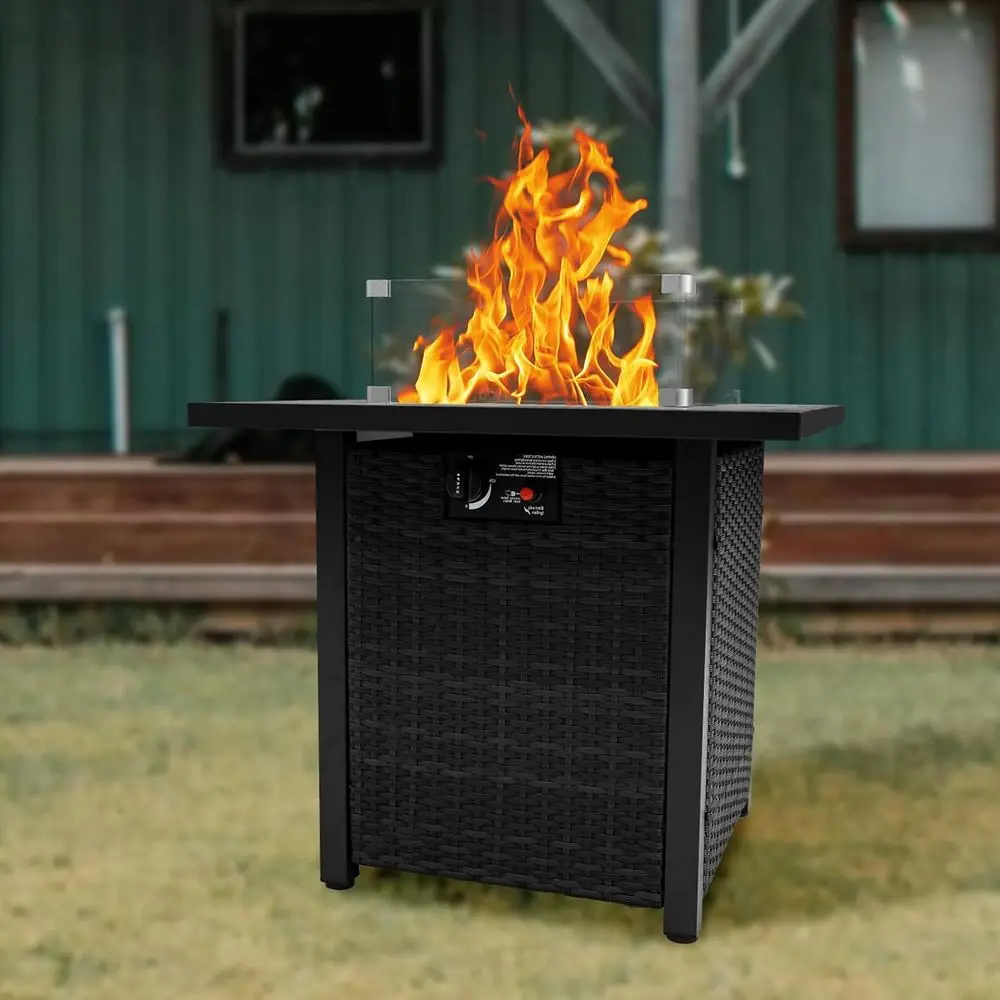 야외용 위커 가구 세트, 플러시 쿠션이 있는 라탄 섹셔 - Outdoor Furniture Set With Fire Pit 리뷰 및 가격