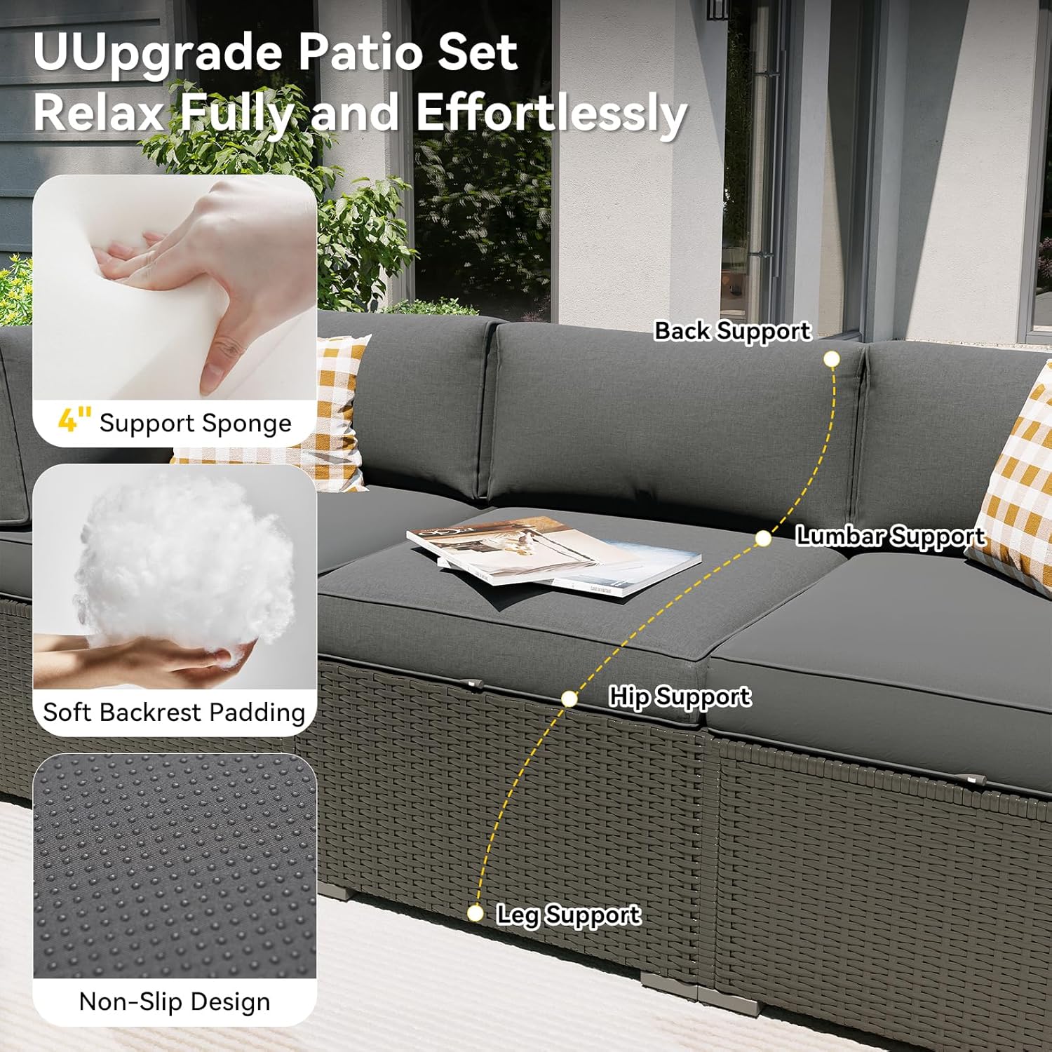 파티오 가구 세트(화덕 테이블 포함), 8피스 야외 섹 - Outdoor Furniture Set With Fire Pit 리뷰 및 가격
