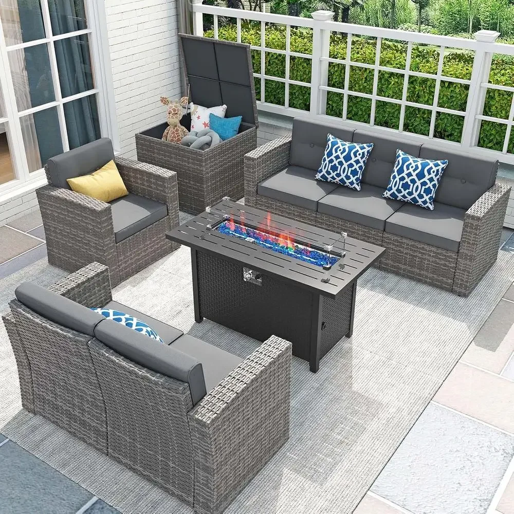 8피스 파티오 가구 세트(45인용 화덕 테이블 포함), - Outdoor Furniture Set With Fire Pit 리뷰 및 가격