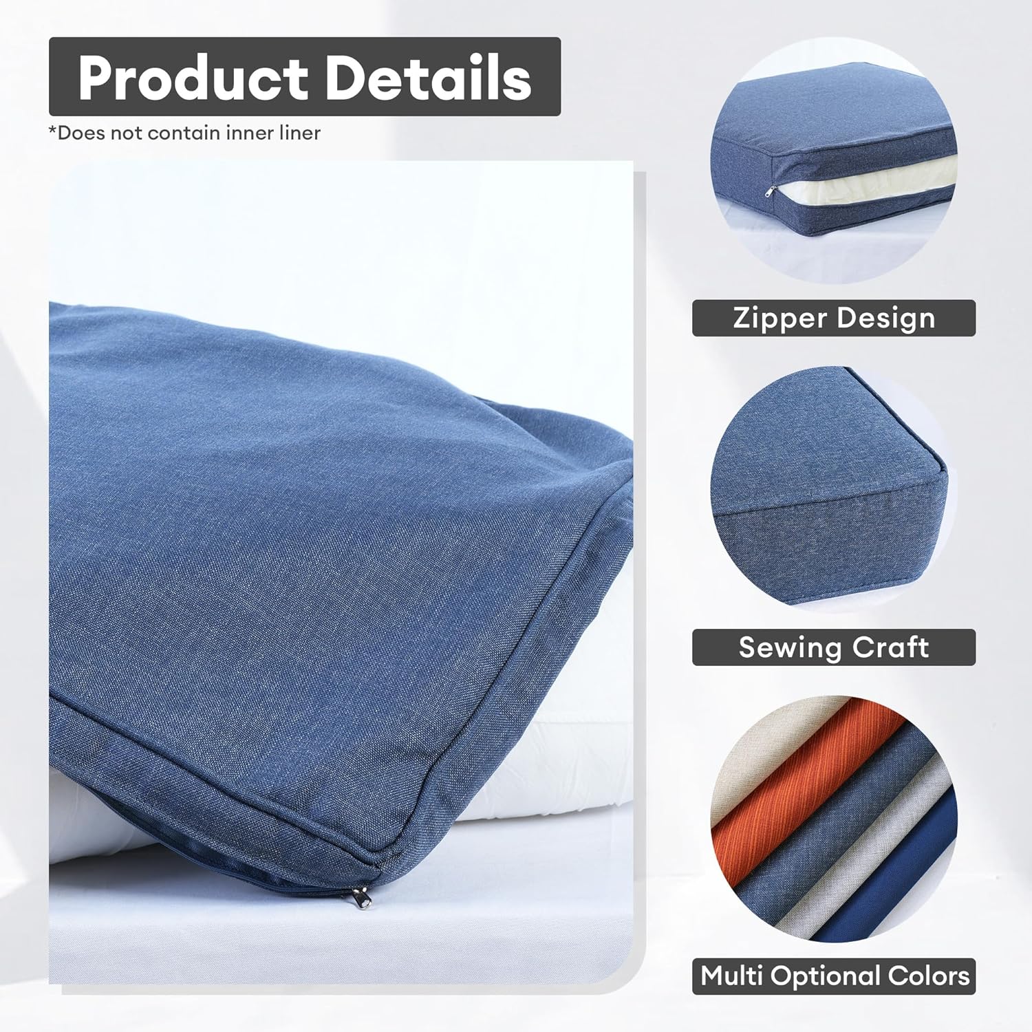 야외 파티오 가구 쿠션 커버, 데님 블루, 지퍼가 있는 - Outdoor Furniture Fabric Waterproof 리뷰 및 가격