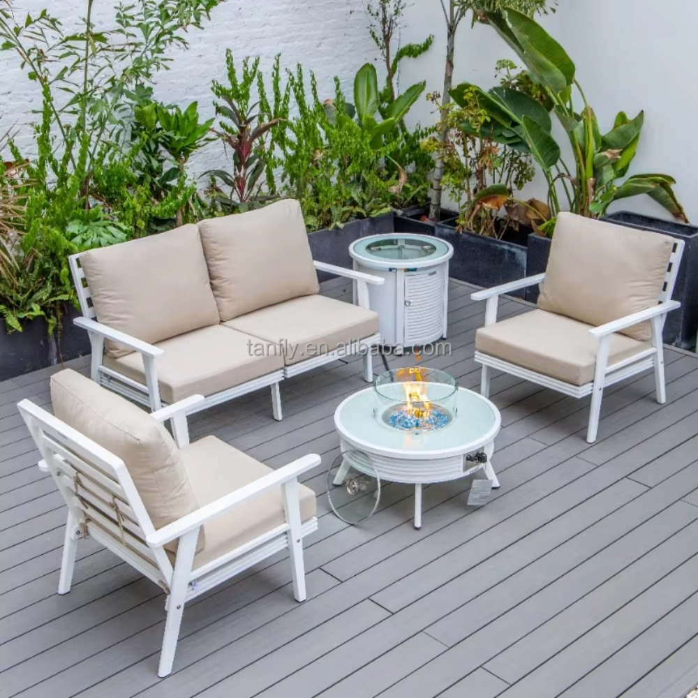 빌라 호텔 야외 가구 세트 모던 알루미늄 정원 가구 소 - Outdoor Furniture Set With Fire Pit 리뷰 및 가격