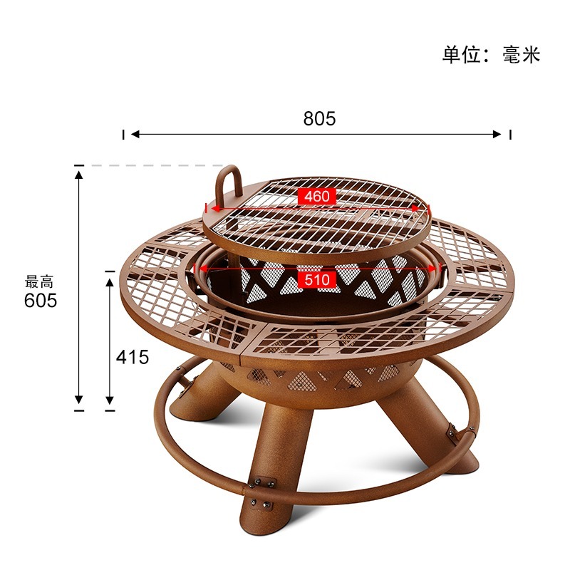 2026년형 모던 야외용 스틸 숯불 겸용 화로 & 난방 - Outdoor Furniture Set With Fire Pit 리뷰 및 가격