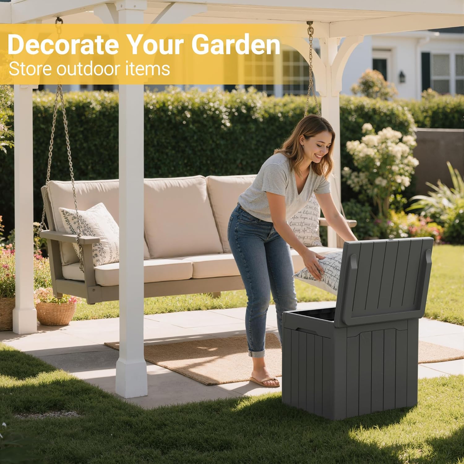 31갤런 용량의 야외용 수납함(뚜껑 포함), 파티오 가 - Outdoor Furniture For Pool 리뷰 및 가격