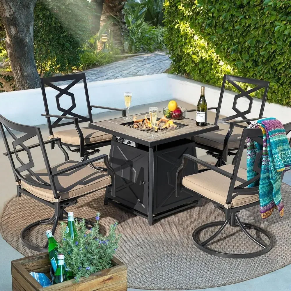 5피스 야외 파티오 가구 세트(화덕 테이블, 28 프로 - Outdoor Furniture Set With Fire Pit 리뷰 및 가격