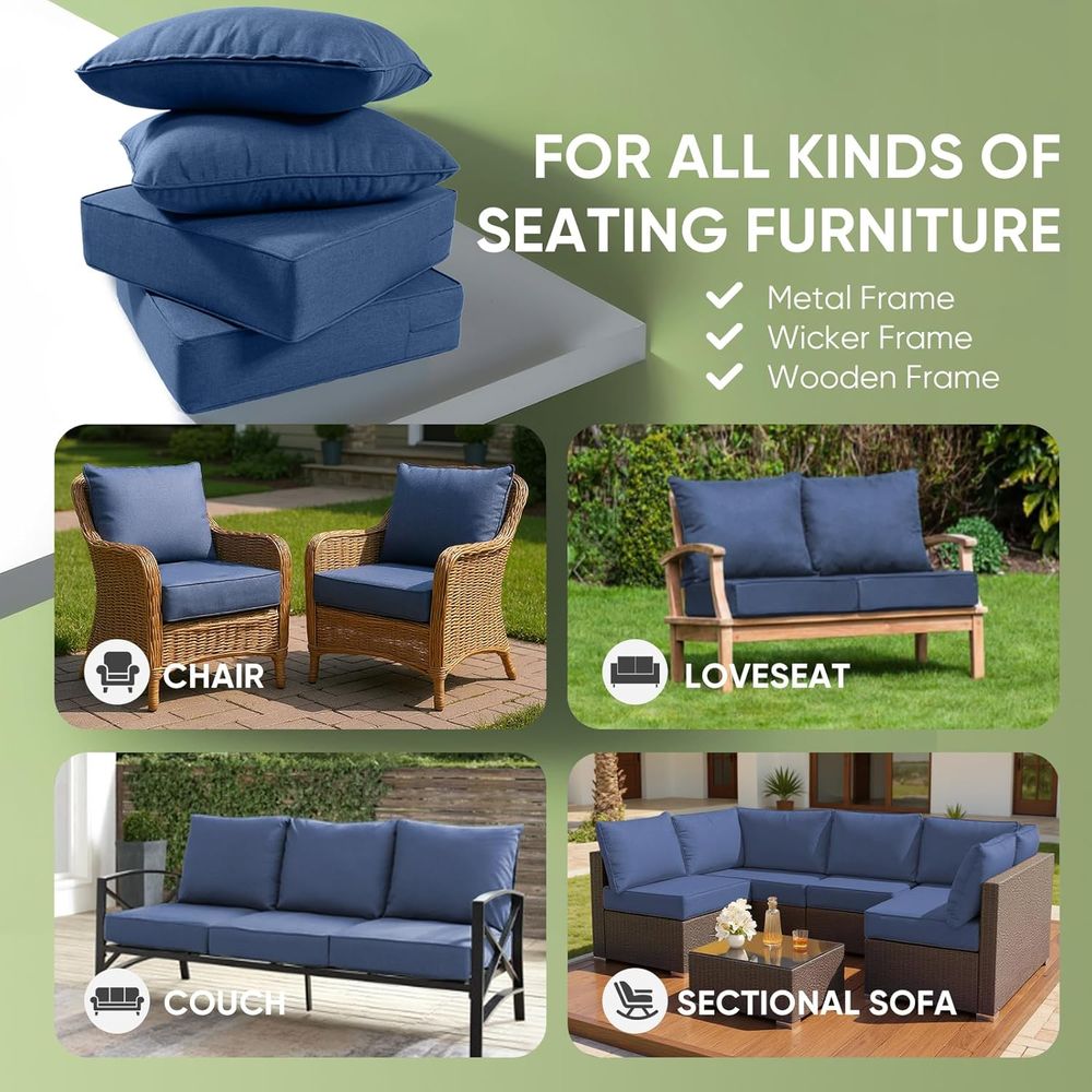 야외용 가구 쿠션, 6인치 두께의 방수 시트 쿠션, 2 - Outdoor Furniture Fabric Waterproof 리뷰 및 가격